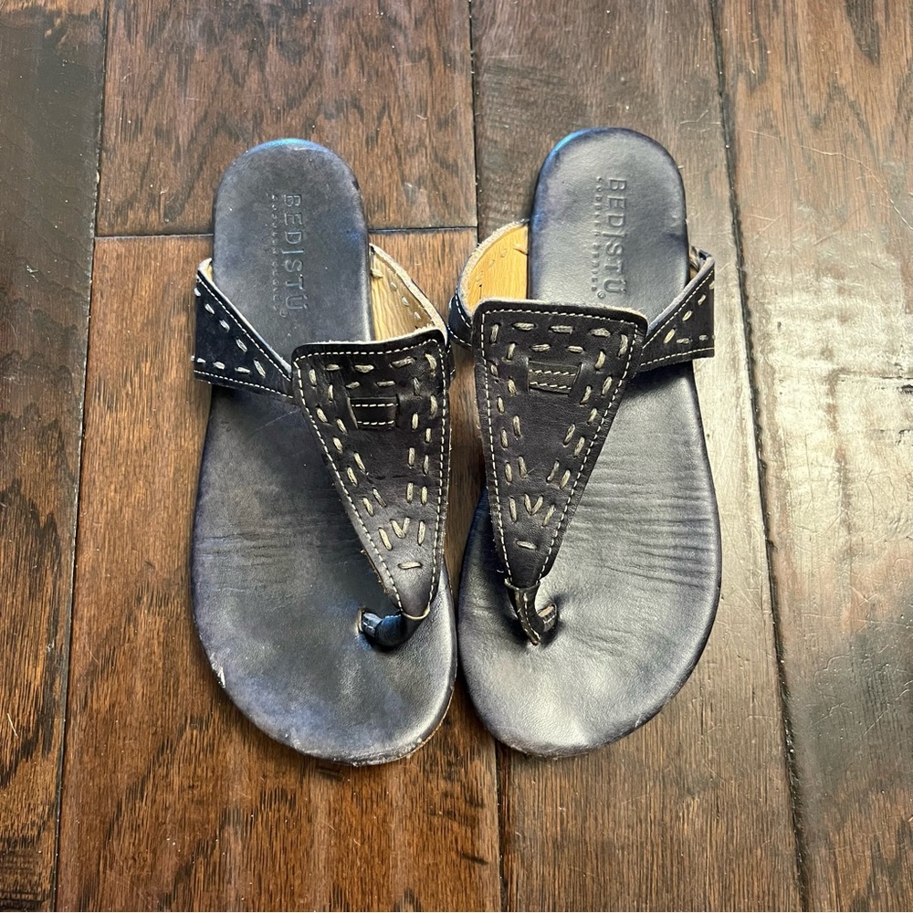 BED|STU Dark Leather Sandals